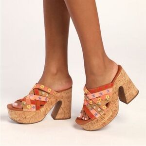 Free People Lisbon Platform Mules, size 10